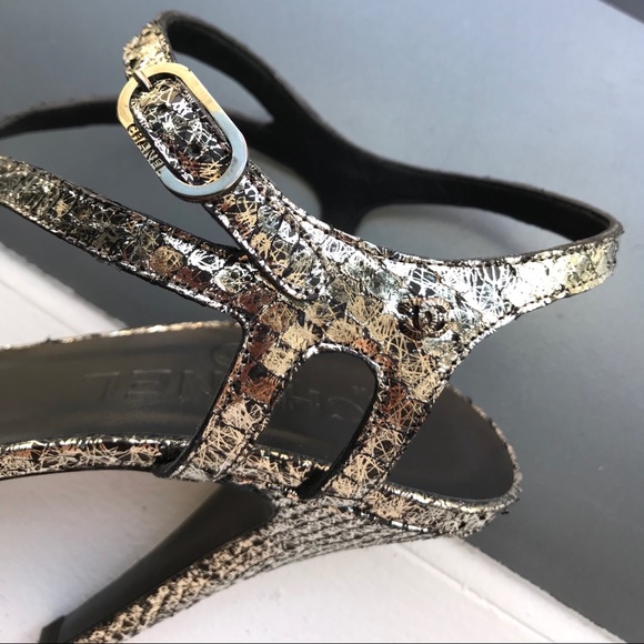 Chanel Metallic Python Stiletto Sandals - Picture 11 of 11